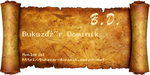 Bukszár Dominik névjegykártya